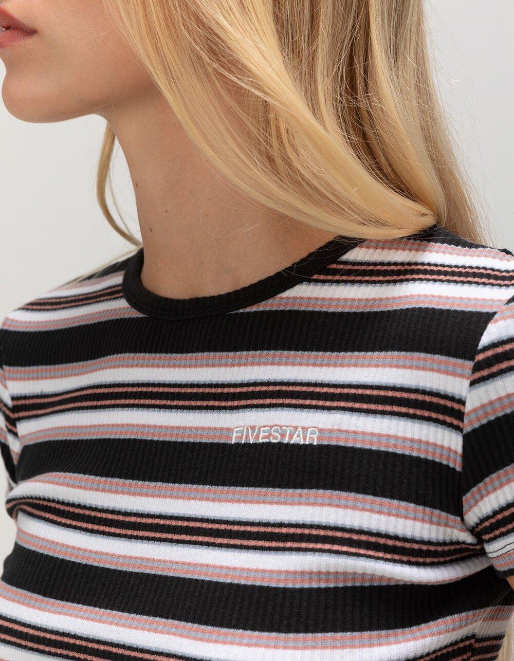 FIVESTAR GENERAL CO. Stripe Knit Womens Tee - BLUE COMBO Product Image