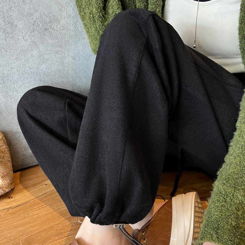High Waist Plain Wide Leg Pants Product Image