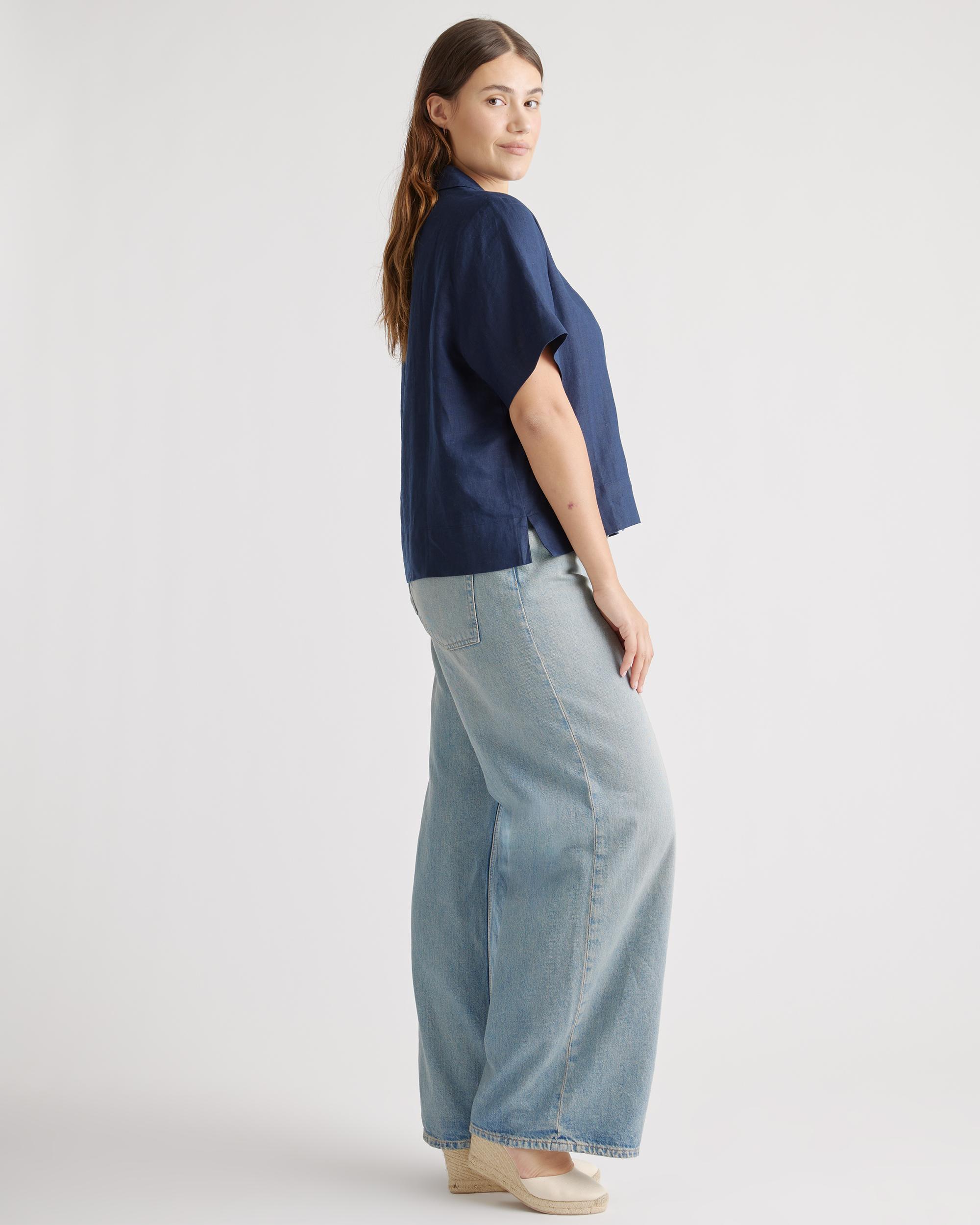 Quince | Women's 100% European Linen Short Sleeve Shirt Size XL Product Image