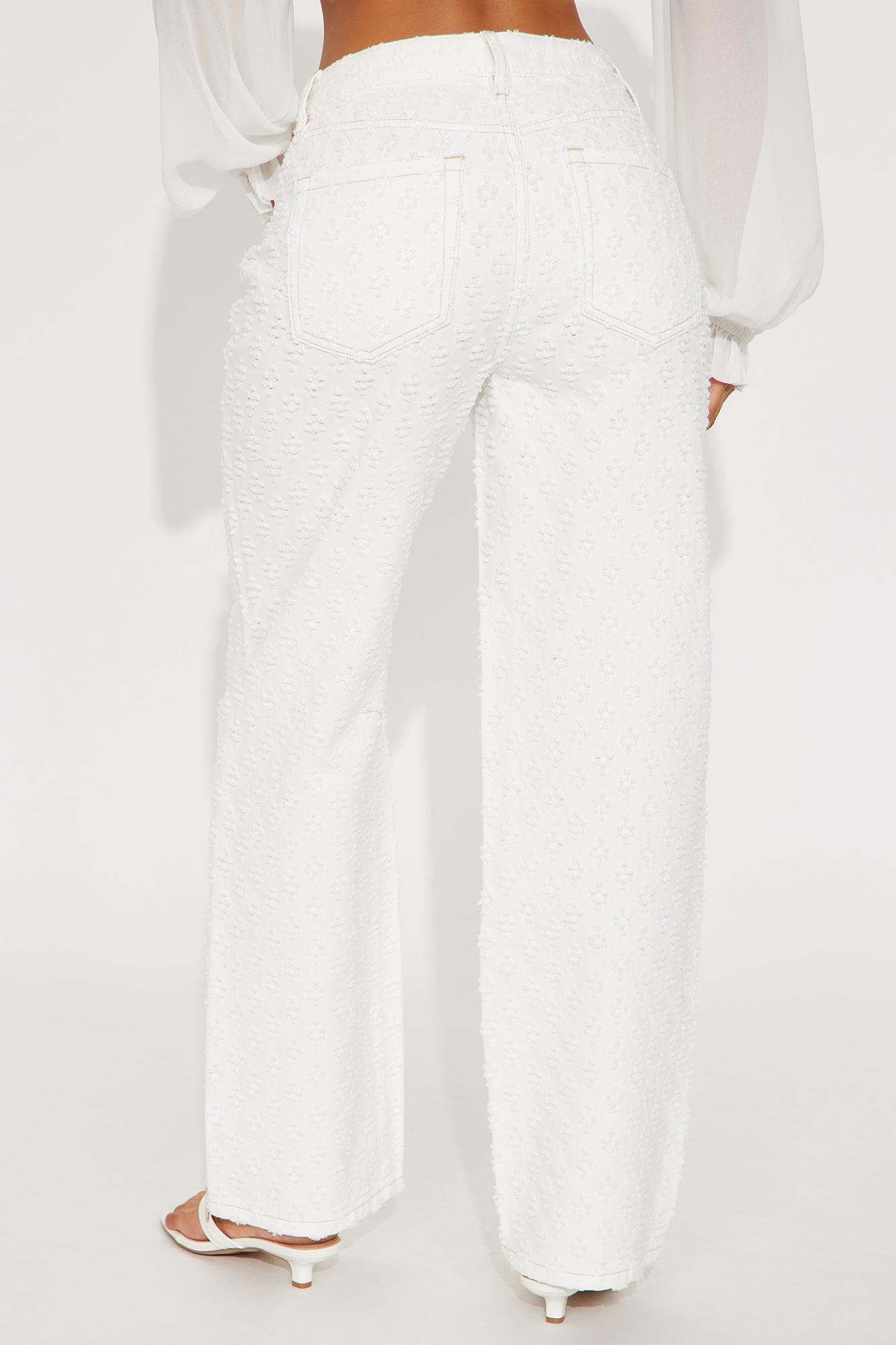 City Dreams Loose Straight Leg Jeans - White Product Image