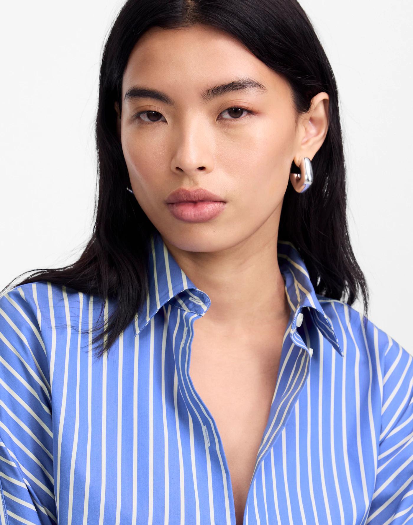 Poplin Oversized Long Button-Up Shirt Product Image