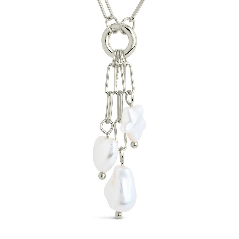MC Collective Mixed Dyed Simulated Pearl Charm Necklace, Women's, Size: 16-18" ADJ, Silver Tone Product Image
