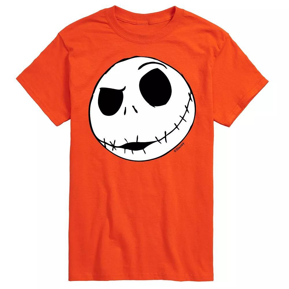 Disney's The Nightmare Before Christmas Jack Skellington Men's Face Graphic Tee, Size: Medium, Athletic Grey Product Image