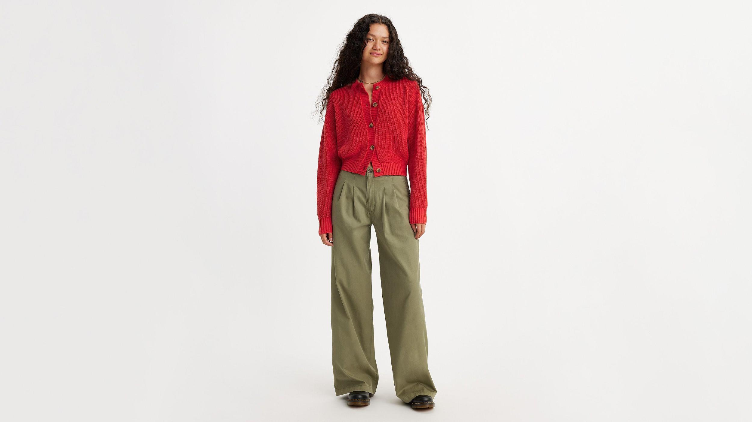 Pleated Wide Leg Women's Trouser Pants Product Image