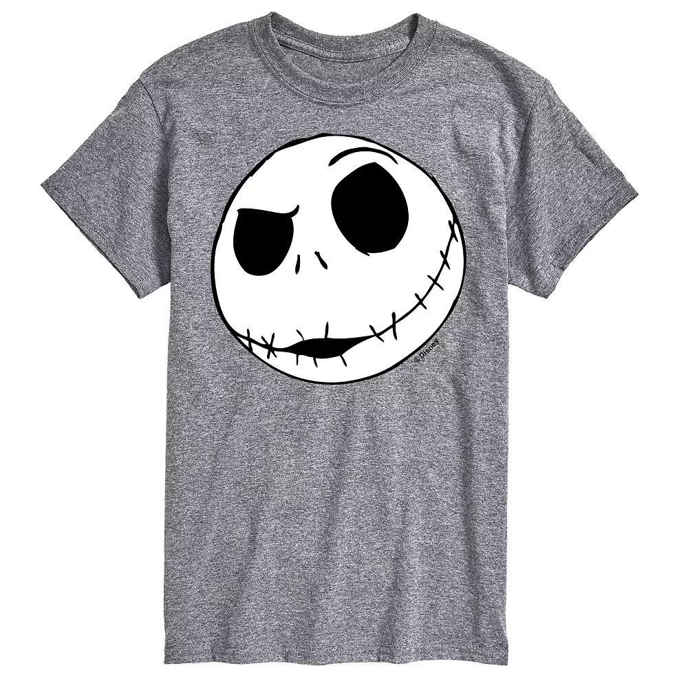 Disney's The Nightmare Before Christmas Jack Skellington Men's Face Graphic Tee, Size: Medium, Athletic Grey Product Image