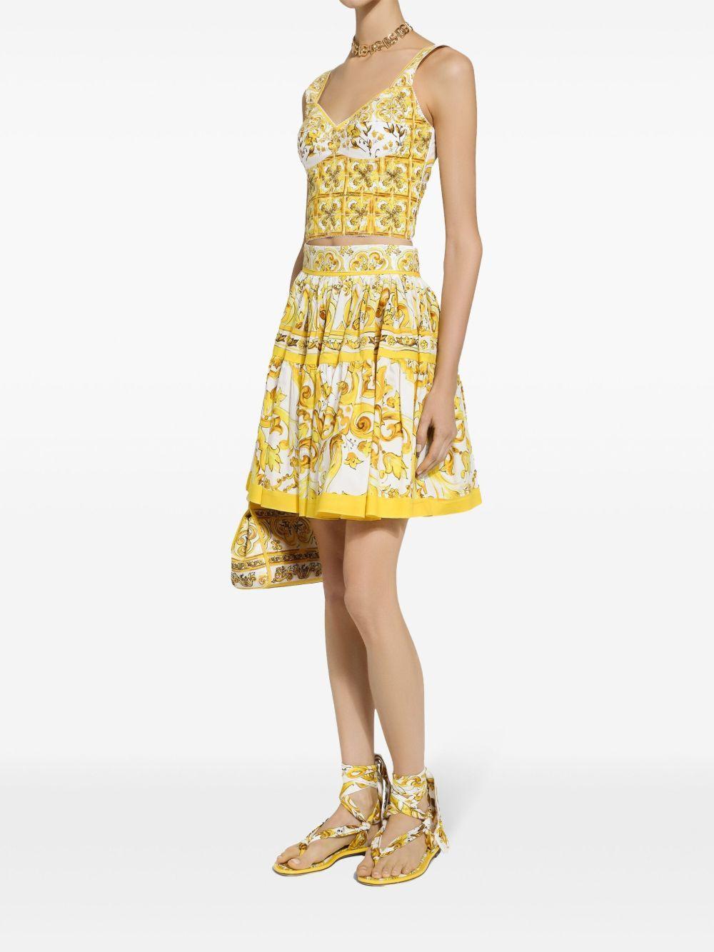 Majolica-print pleated skirt Product Image