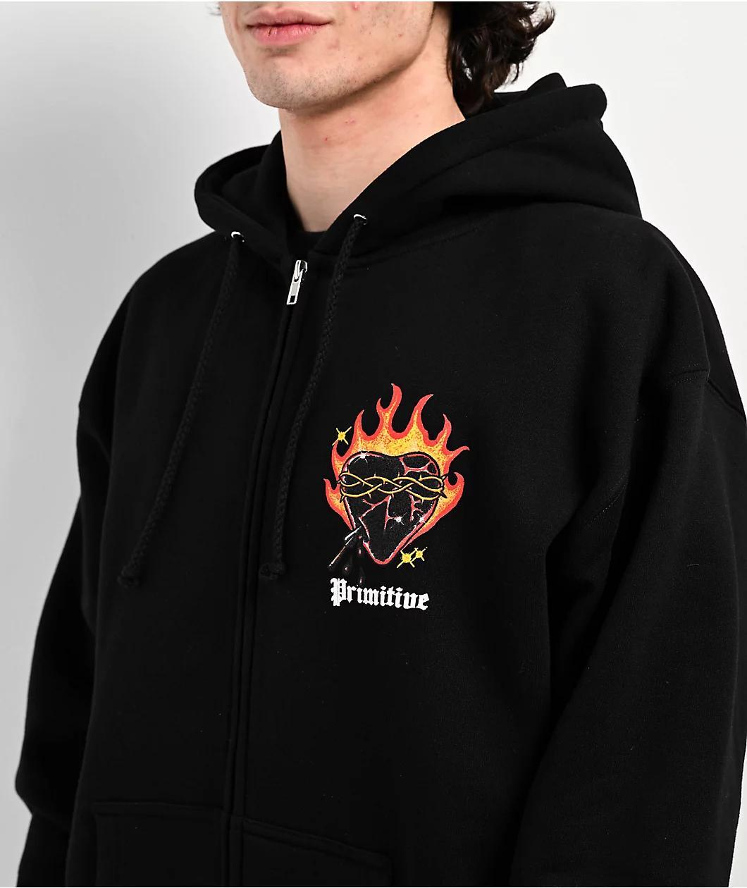 Primitive Flames Black Zip Hoodie Product Image