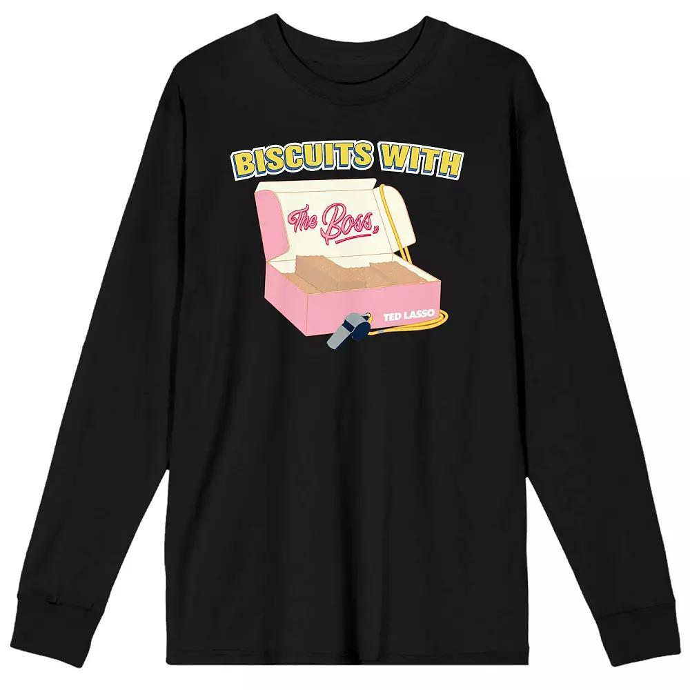 Men's Ted Lasso Biscuits Long Sleeve Graphic Tee, Size: Large, Black Product Image