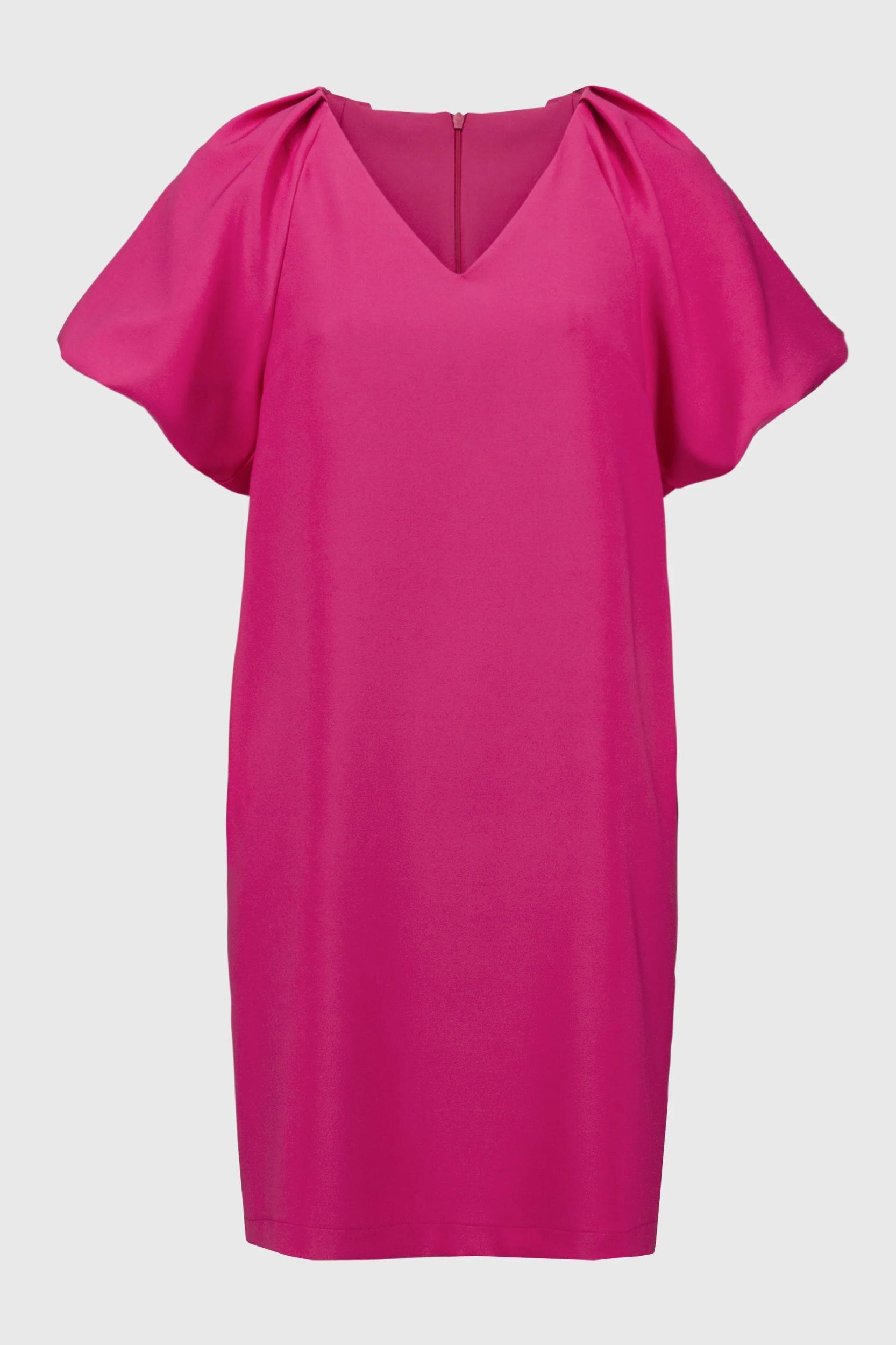Lux Twill Puff Sleeve Dress- Geranium Product Image