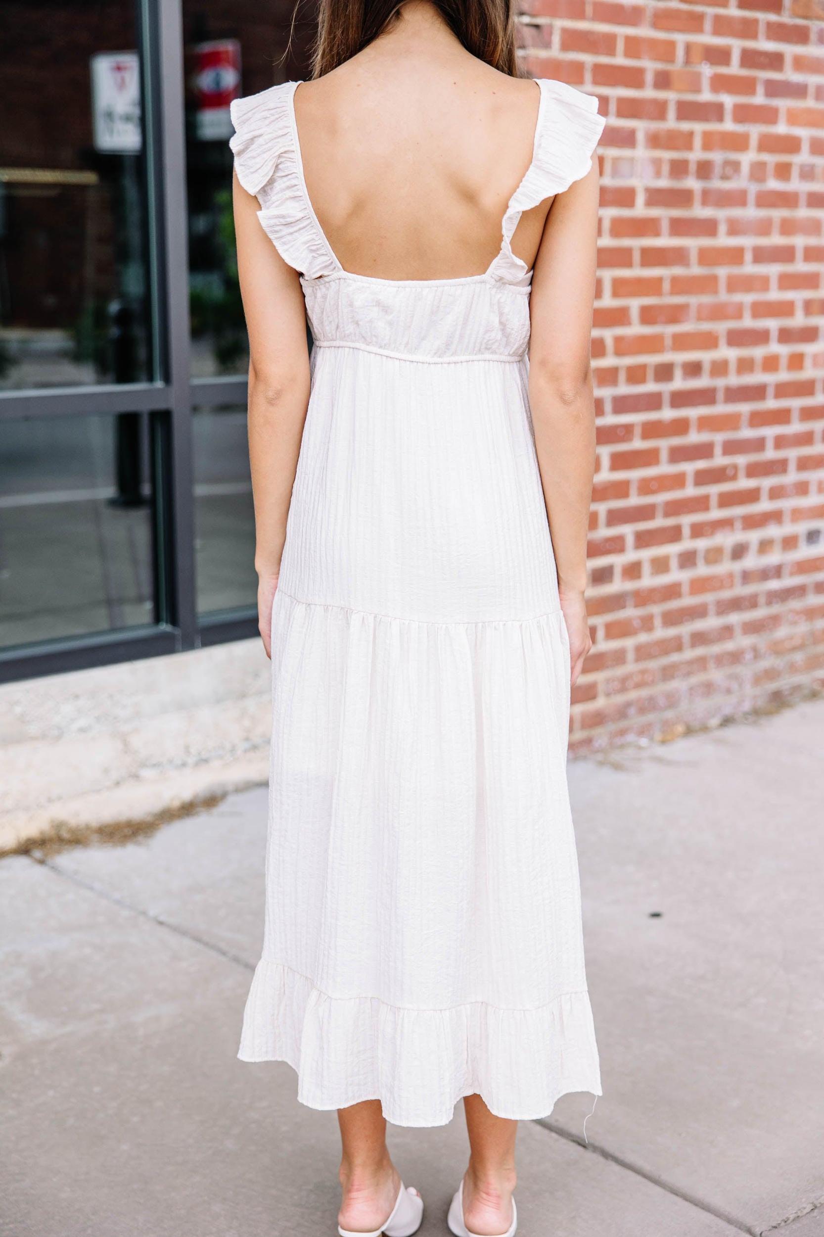 Take A Look Cream White Midi Dress Female Product Image