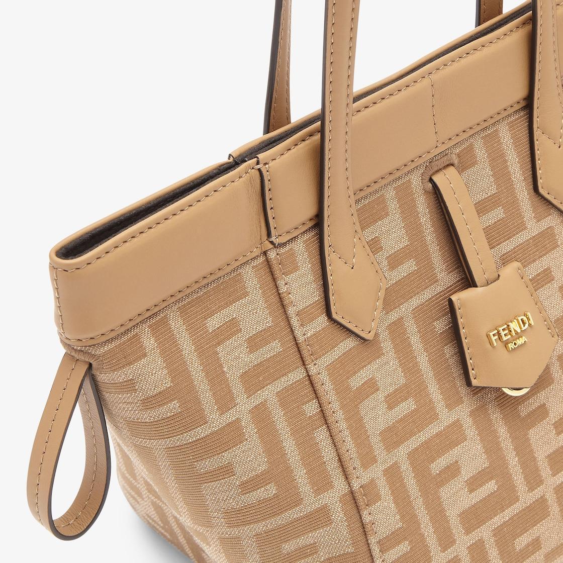 Fendi Origami MiniBeige FF jacquard fabric mini bag that can be transformed Product Image
