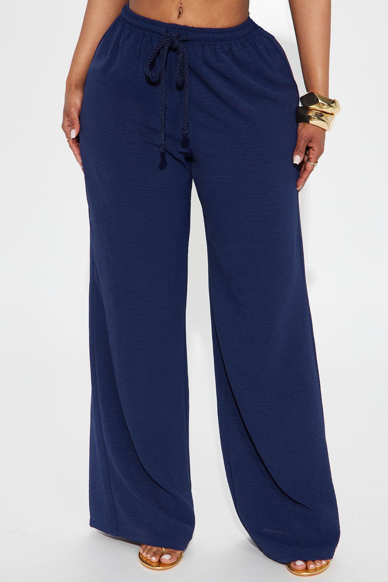 Livin' In Paradise Wide Leg Pant - Navy Product Image