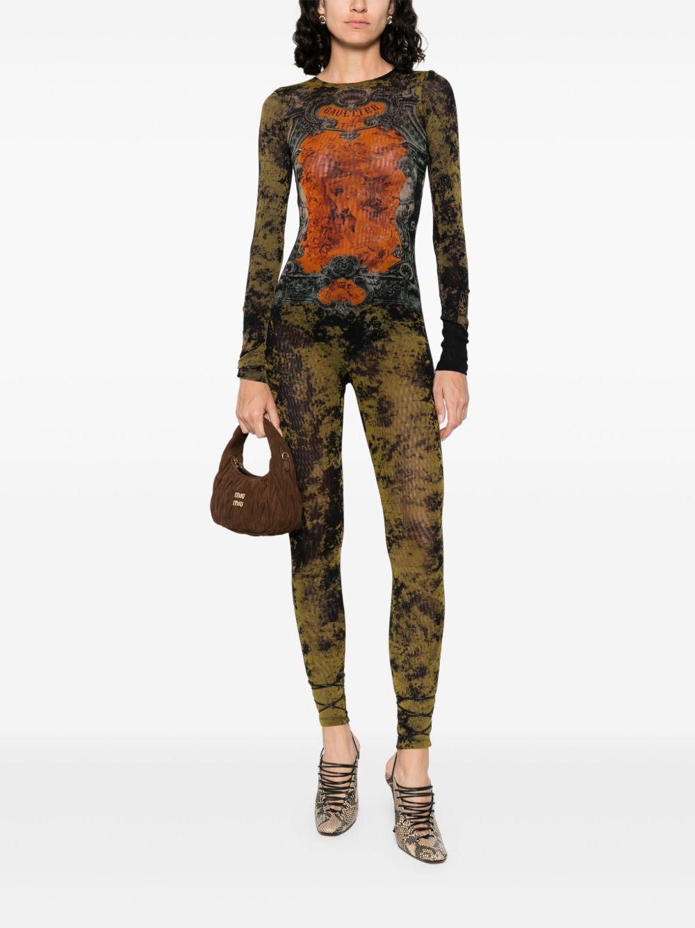 JEAN PAUL GAULTIER Graphic Print Full-length Dress With Long Sleeves In Black Product Image