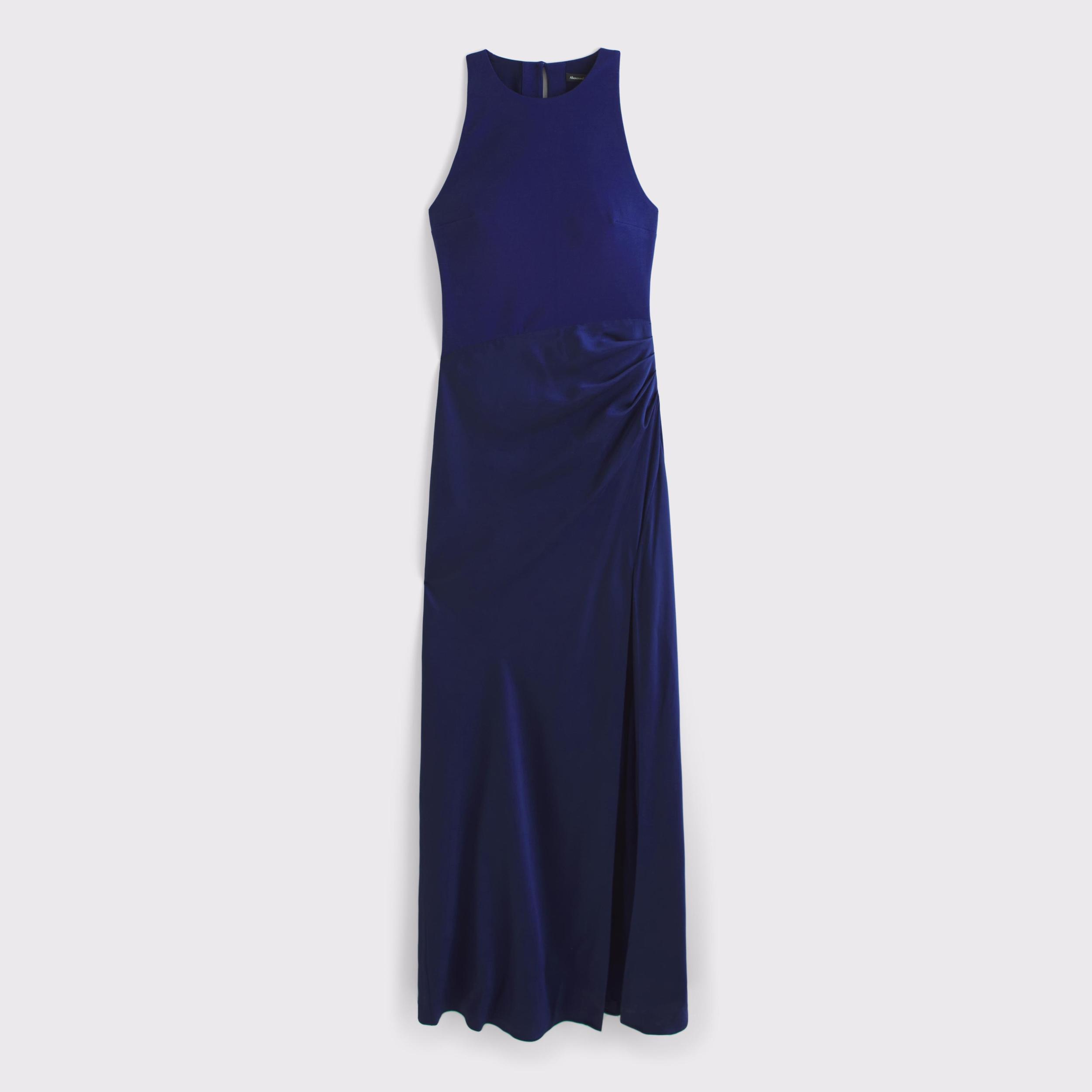 High-Neck Draped Maxi Dress Product Image