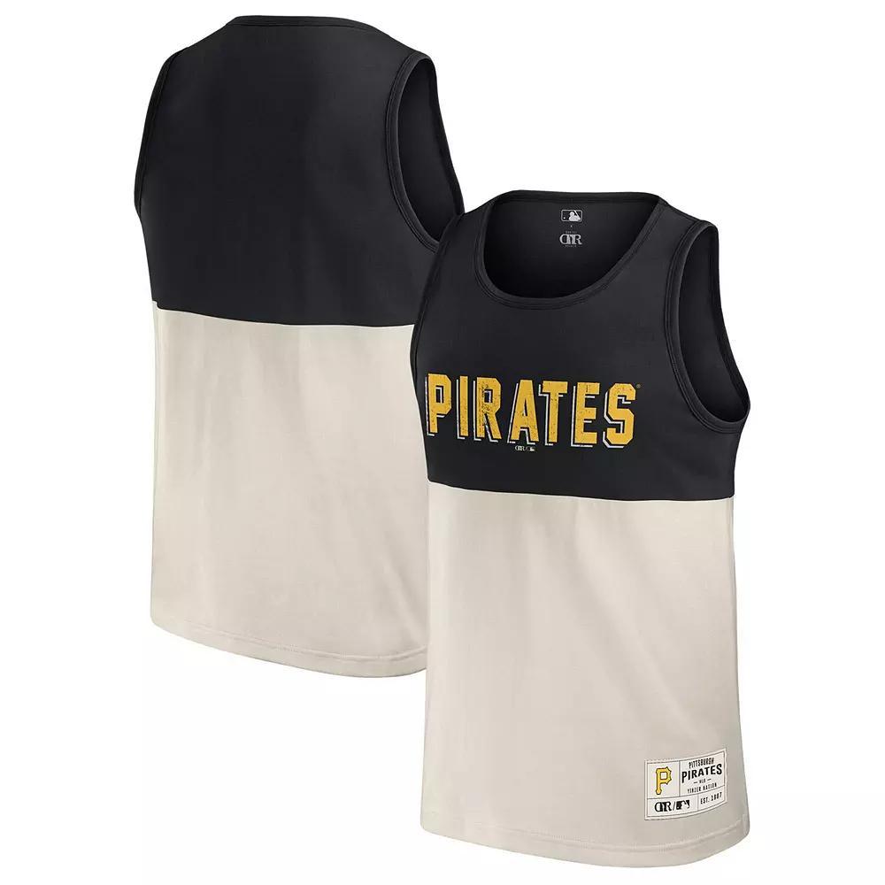Men's Darius Rucker Collection by Fanatics Black Pittsburgh Pirates Colorblock Tank Top, Size: Large Product Image