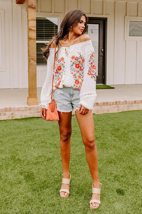 Dune Dreaming Embroidered Top In White Product Image