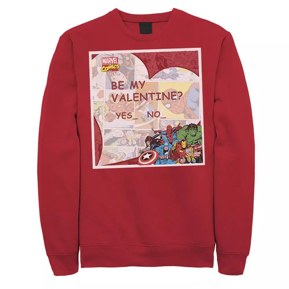 Men's Marvel Marvel Valentine Comic Sweatshirt, Size: Medium, Red Product Image