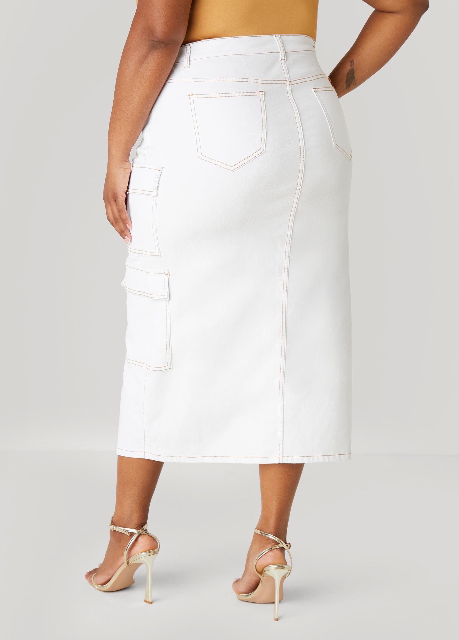 Denim Maxi Cargo Skirt Product Image