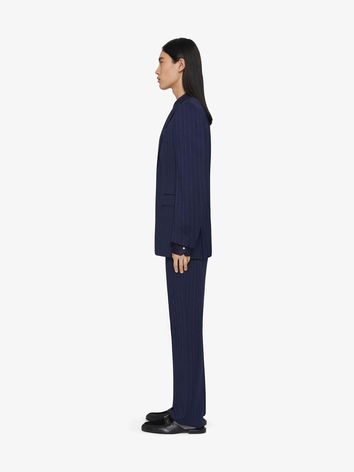 Slim fit striped tailored pants in wool Product Image