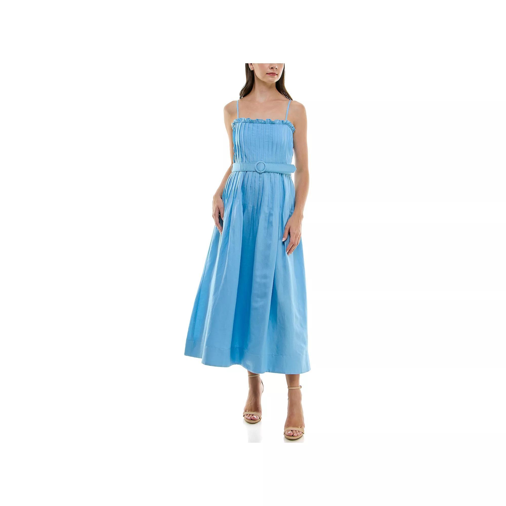Women's Taylor Tuck Pleated Fit & Flare Dress, Size: 6, Blue Product Image