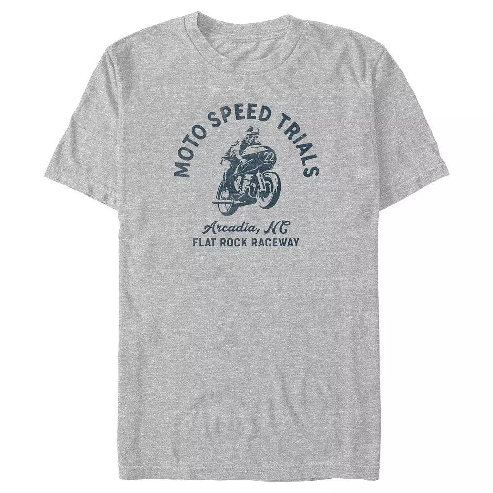 Big & Tall Moto Speed Trials Graphic Tee, Men's, Size: 3XL, Athletic Grey Product Image