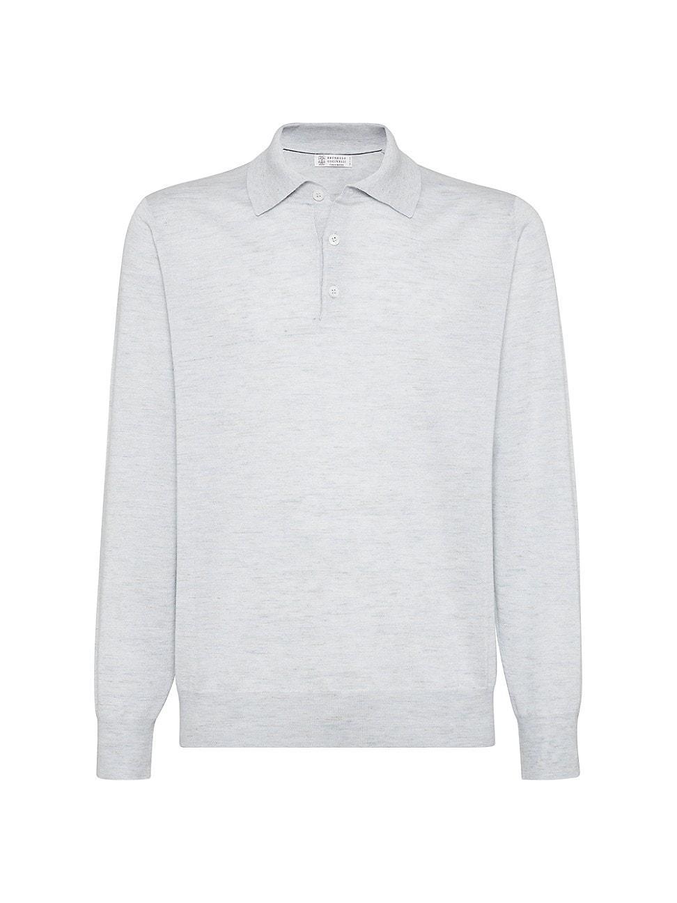 Mens Cashmere, Silk, and Linen Polo Sweater Product Image