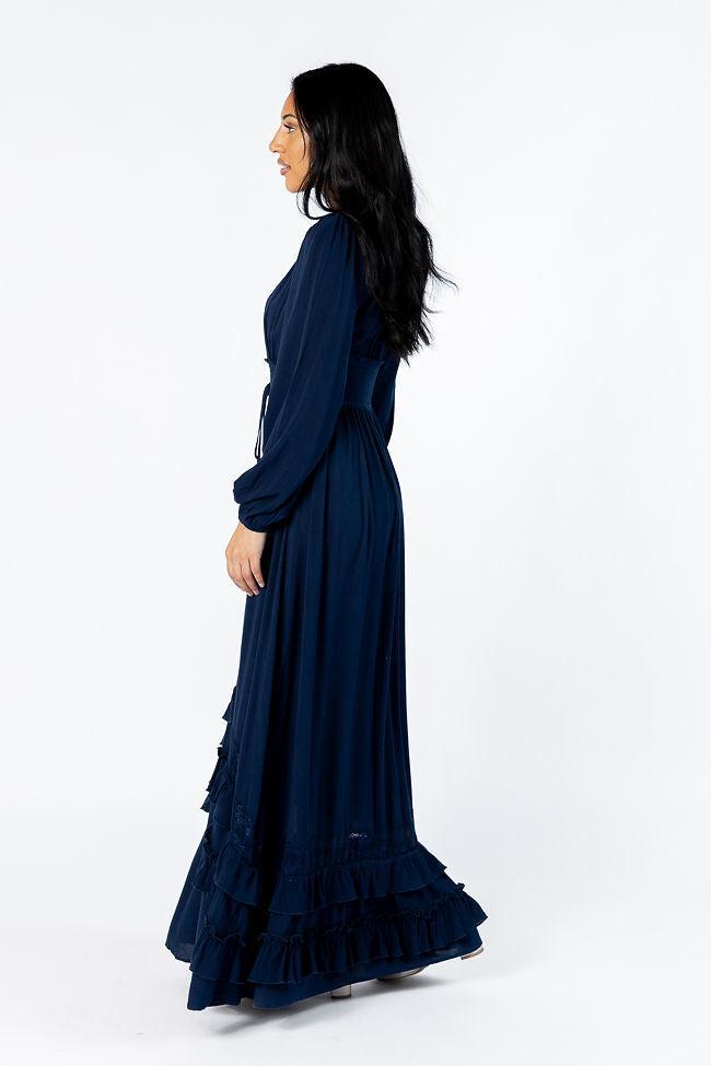 Lucky To Have You Navy Maxi Dress SALE Product Image
