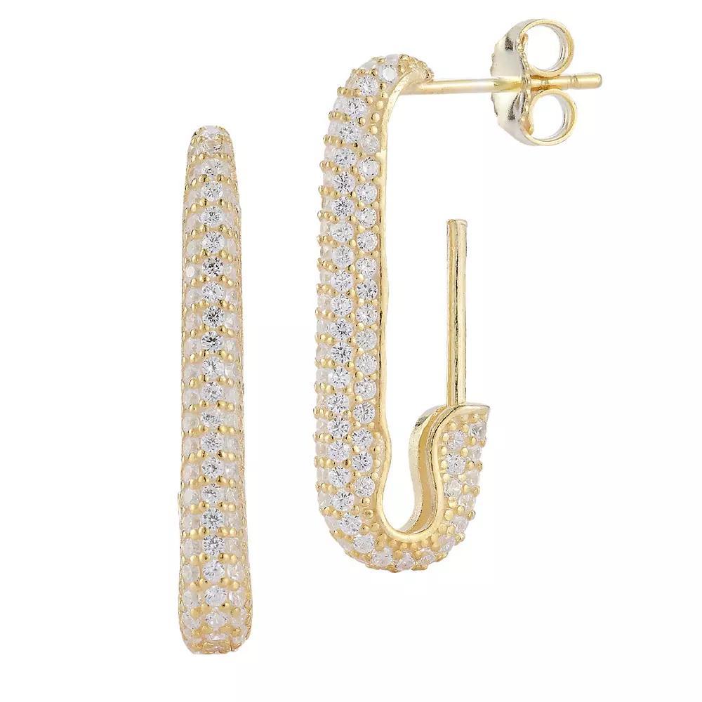 Sunkissed Sterling Cubic Zirconia Pave Drop Earrings, Women's, Gold Tone Product Image