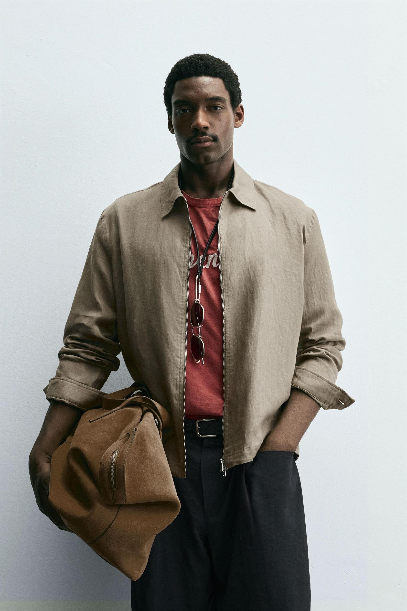 100% LINEN OVERSHIRT Product Image