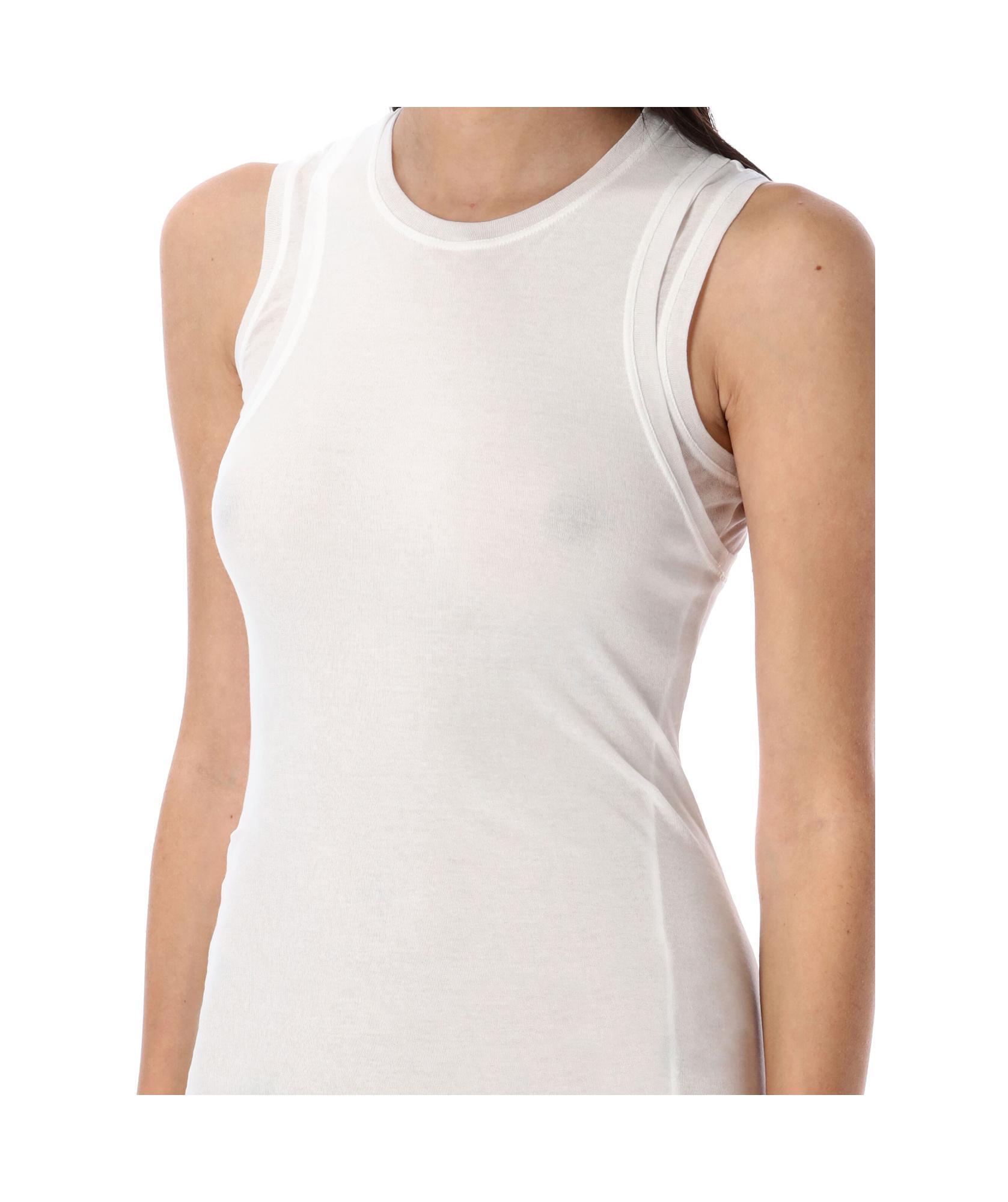 JIL SANDER Crewneck Sleeveless Midi Dress In White Product Image