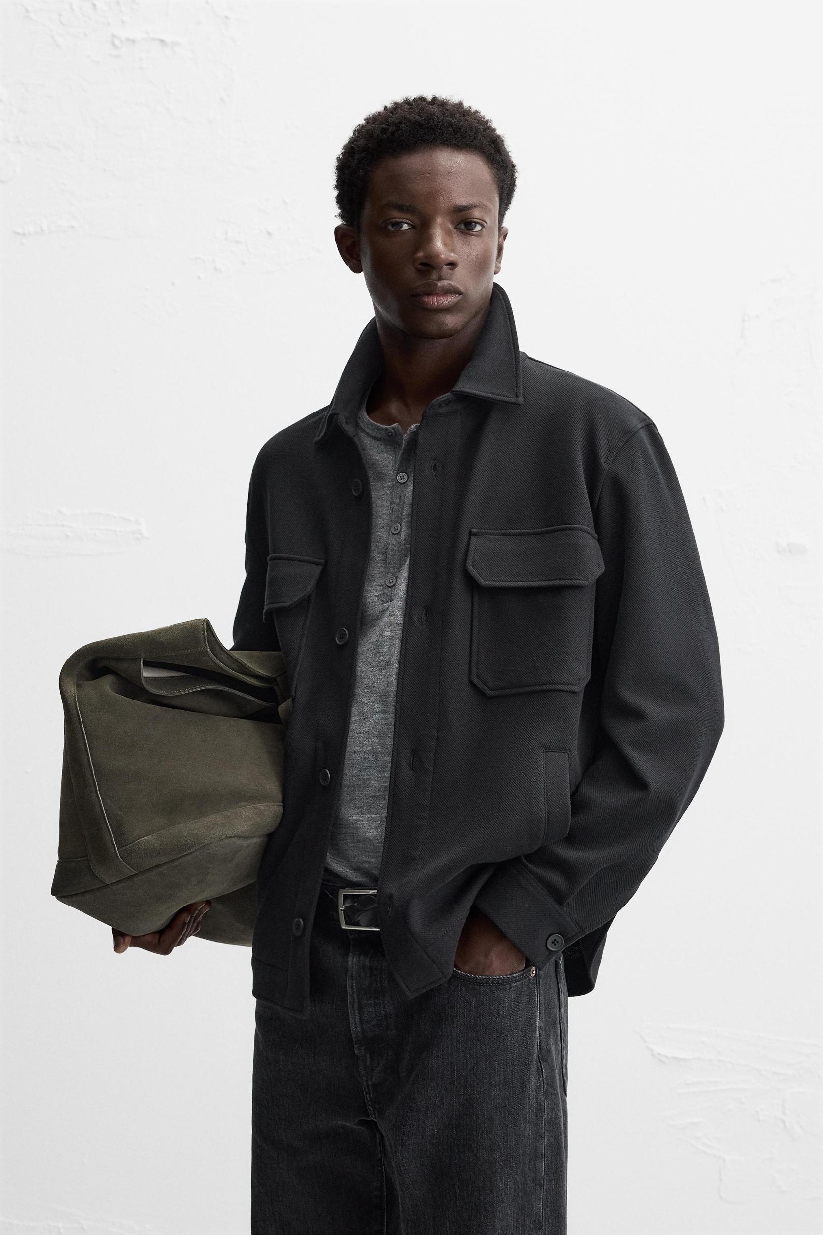 TEXTURED STRETCH OVERSHIRT Product Image
