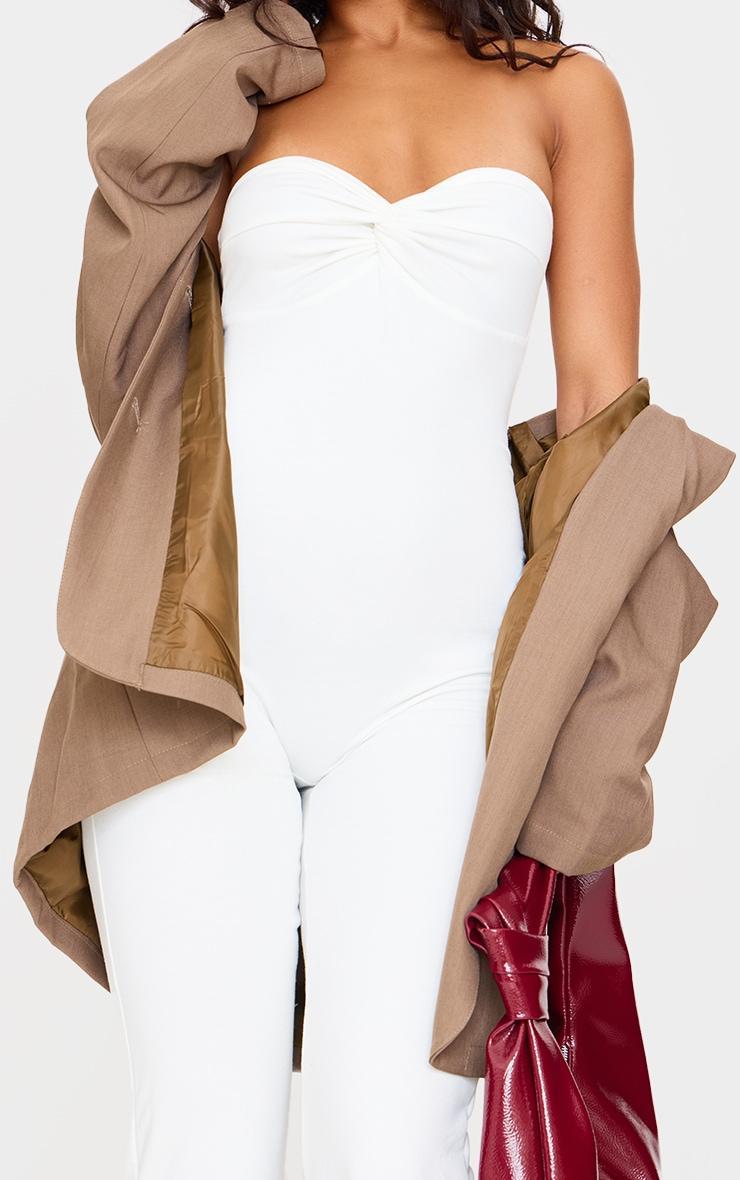  Cream Double Layer Contour Jersey Twist Bandeau Jumpsuit Product Image