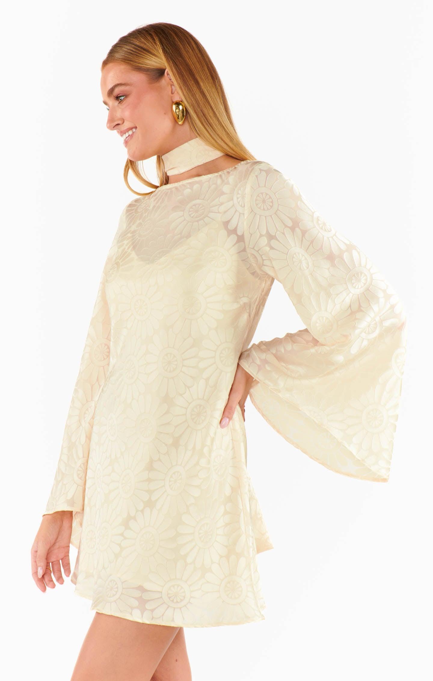 Sarah Mini Dress ~ Cream Daisy Burnout Product Image