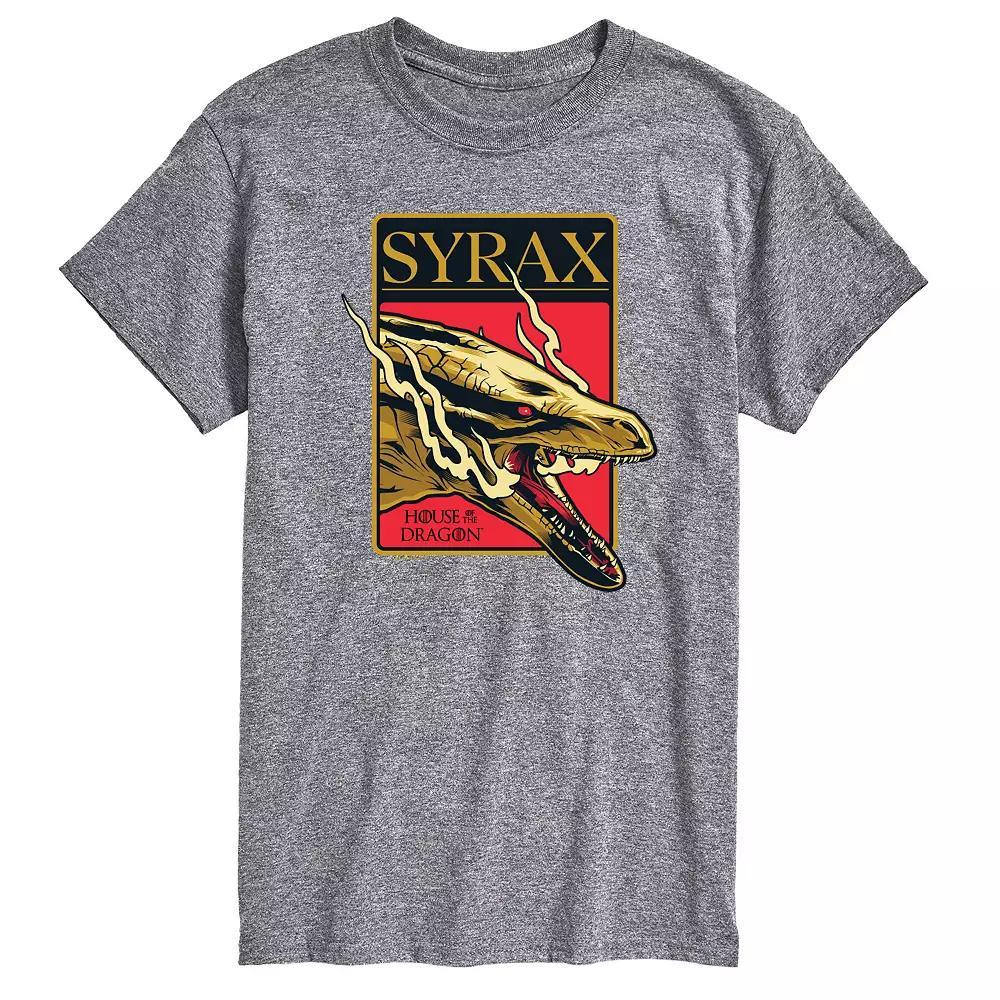 Mens House Of Dragon Syrax Badge Graphic Tee Grey Gray Product Image