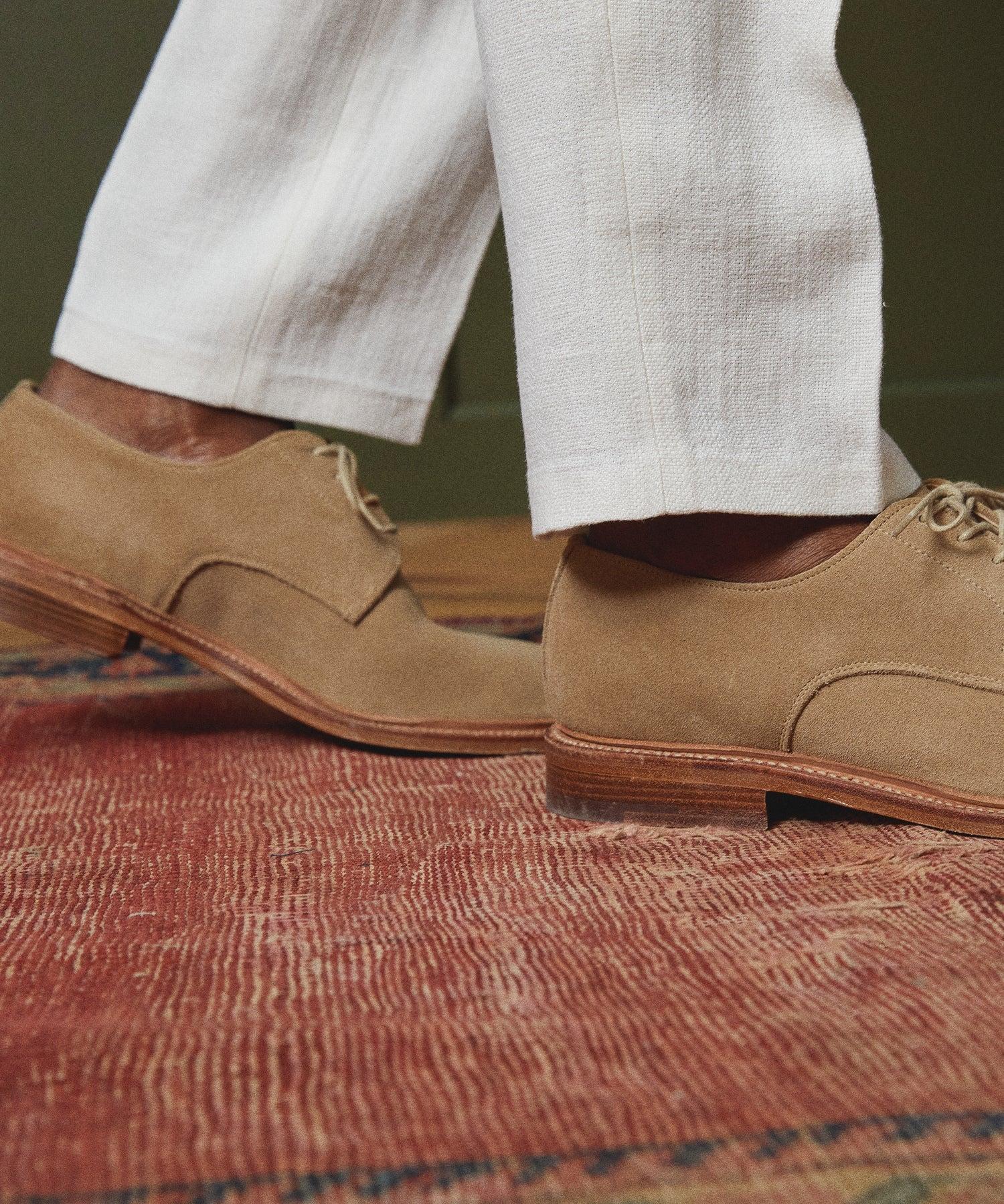 Todd Snyder x Sanders Archie Unconstructed Lace-up Derby in Milkshake Suede Product Image