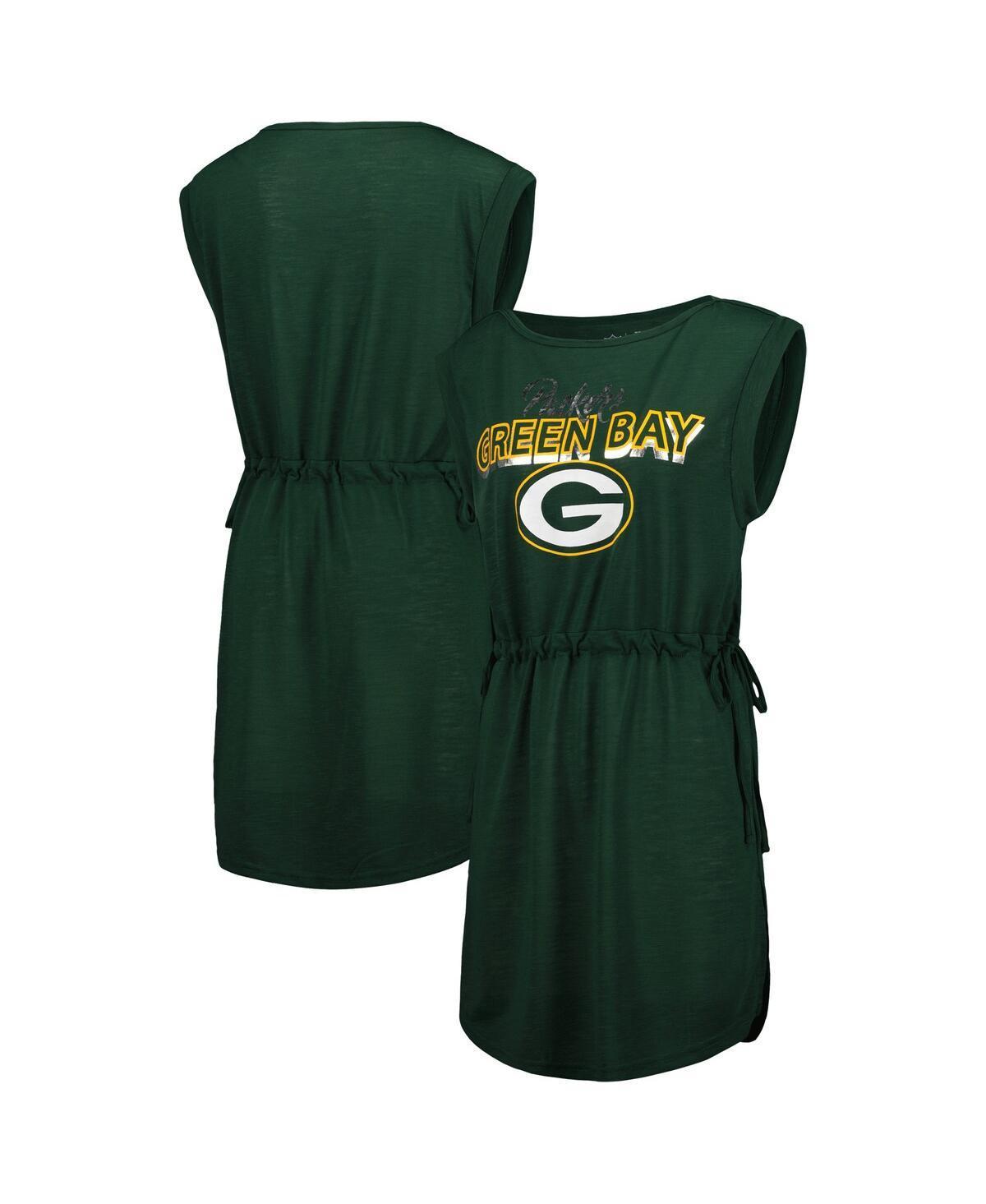Women's G-III 4Her by Carl Banks Green Green Bay Packers G.O.A.T. Swimsuit Cover-Up, Size: XL Product Image