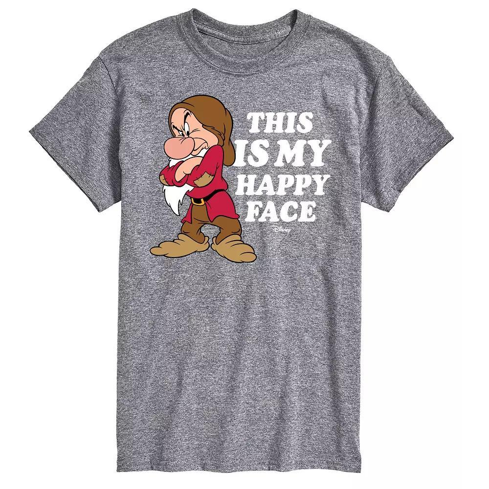 Disney Princess Big & Tall Grumpy Happy Face Graphic Tee, Men's, Size: 4XL Tall, Black Product Image