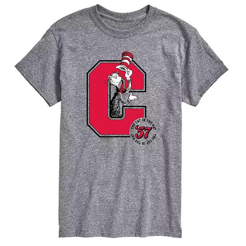 Big & Tall Dr. Seuss The Cat in the Hat Cat In The Hat Retro Graphic Tee, Mens Grey Gray Product Image