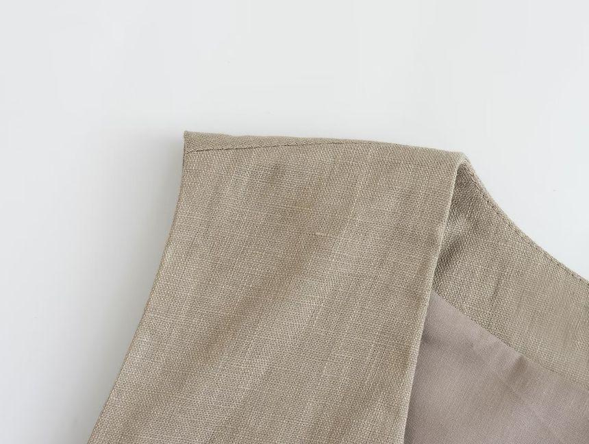 V-Neck Plain Tie-Front Vest Product Image