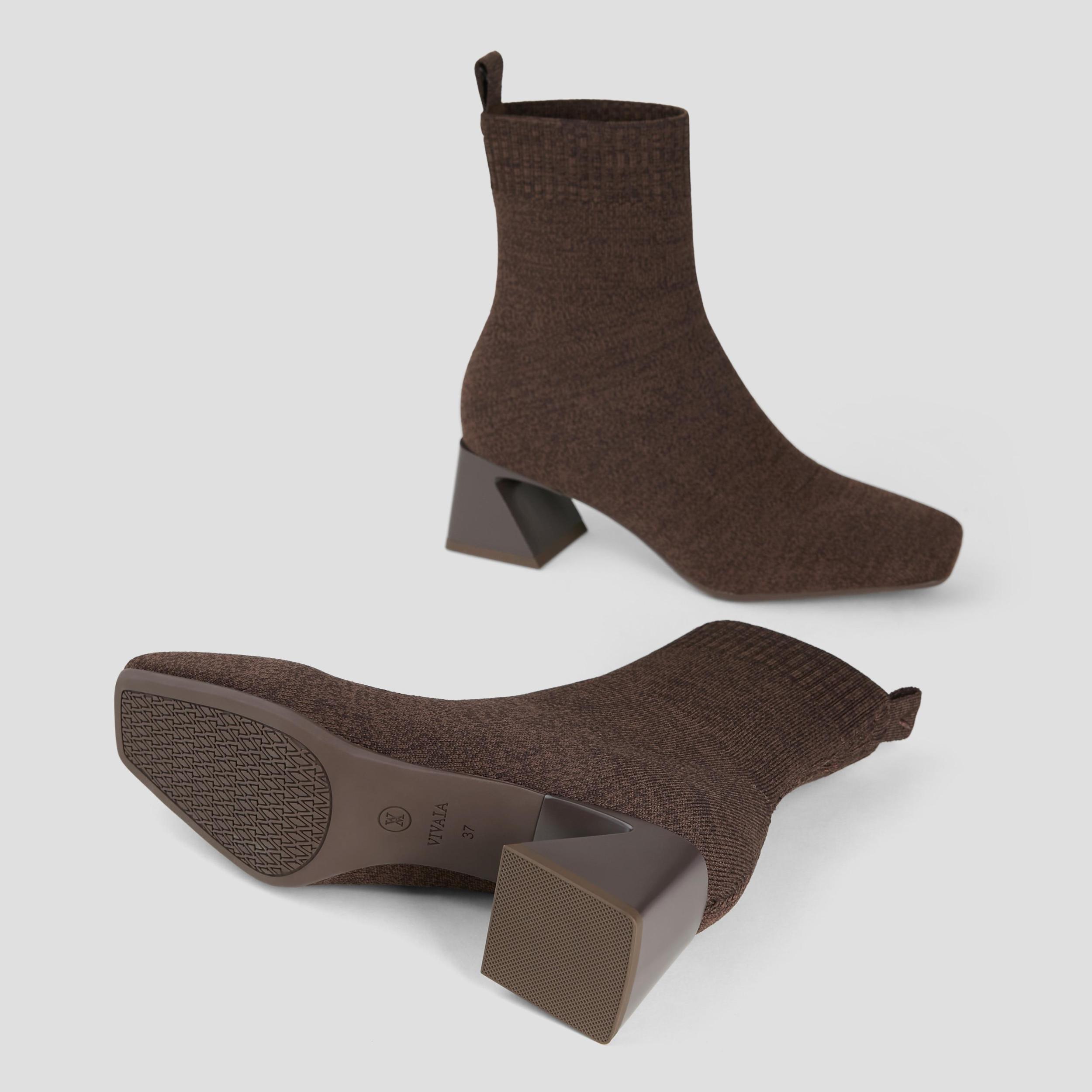 Square-Toe Water-Repellent Heeled Boots (Rafaella) Product Image