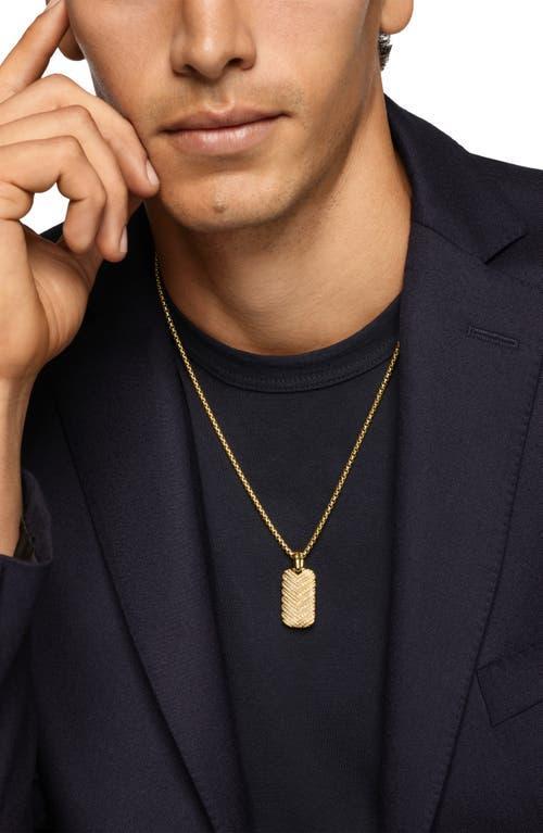 Mens Chevron Tag in 18K Yellow Gold with Diamonds, 27mm Product Image