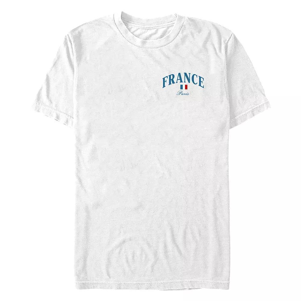 Big & Tall France Pocket Flag Graphic Tee, Men's, Size: 4XL Tall, White Product Image