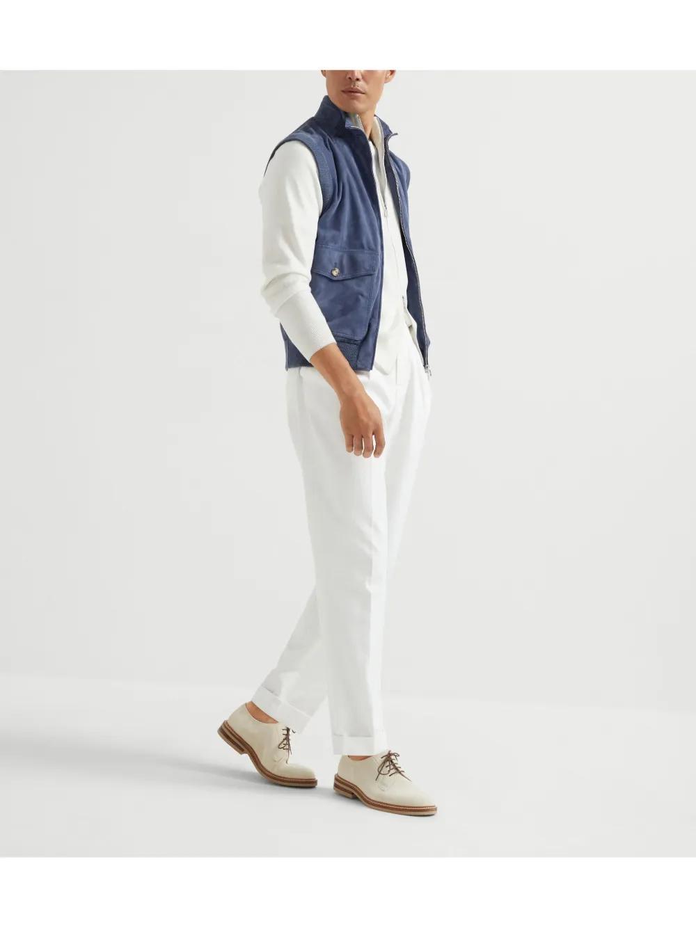BRUNELLO CUCINELLI Suede Vest In Denim Product Image