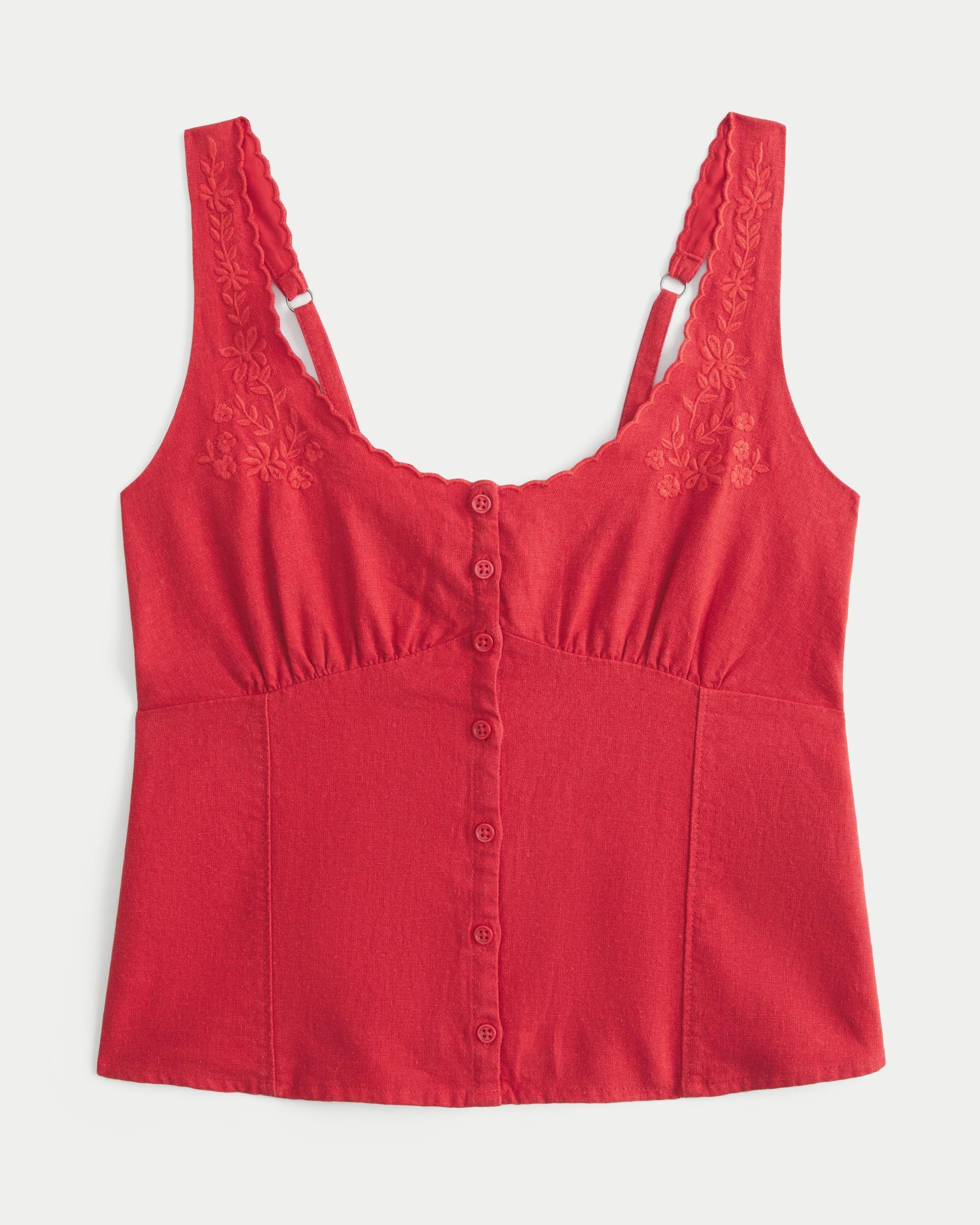 Linen Blend Button-Through Top Product Image