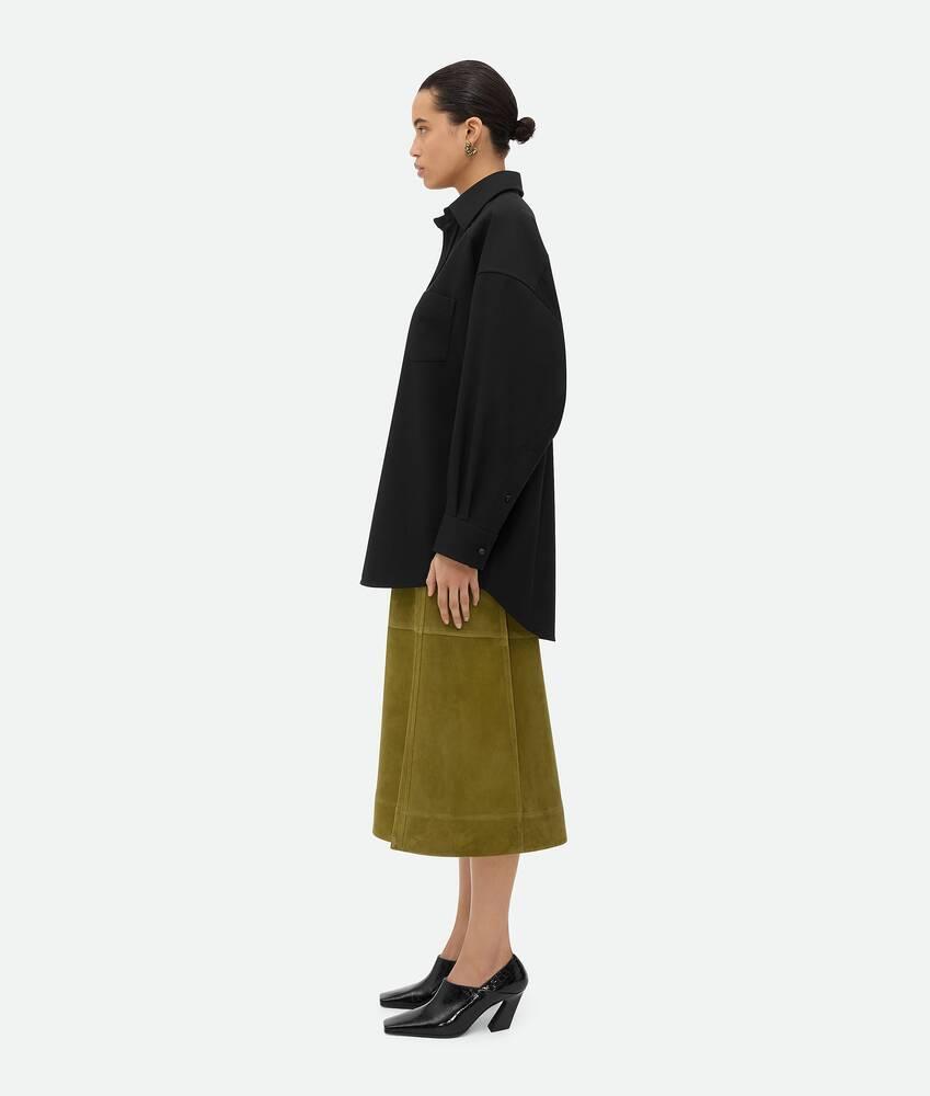 Women's Wool Twill Shirt in Black Product Image