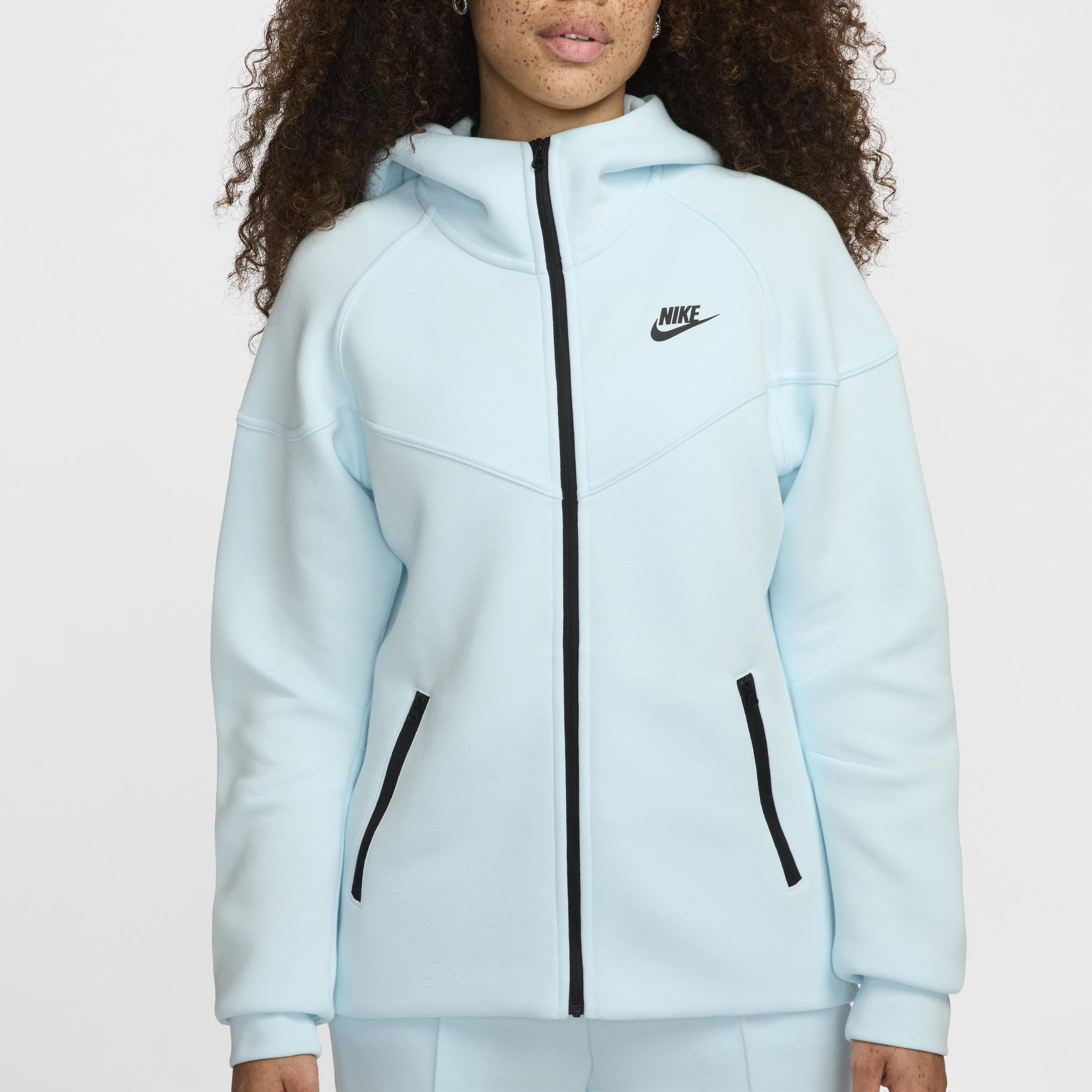 Nike Womens NSW Tech Fleece WR Full-Zip Hoodie - Glacier Blue/Black Product Image
