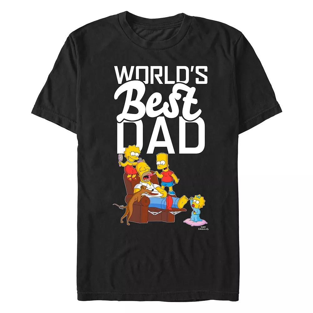 Men's The Simpson's World's Best Dad Scene Graphic Tee, Size: Large, Black Product Image