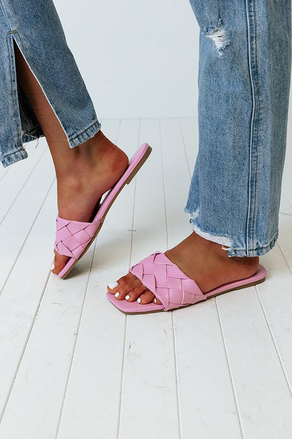 The Brynley Faux Leather Sandal In Pink Product Image