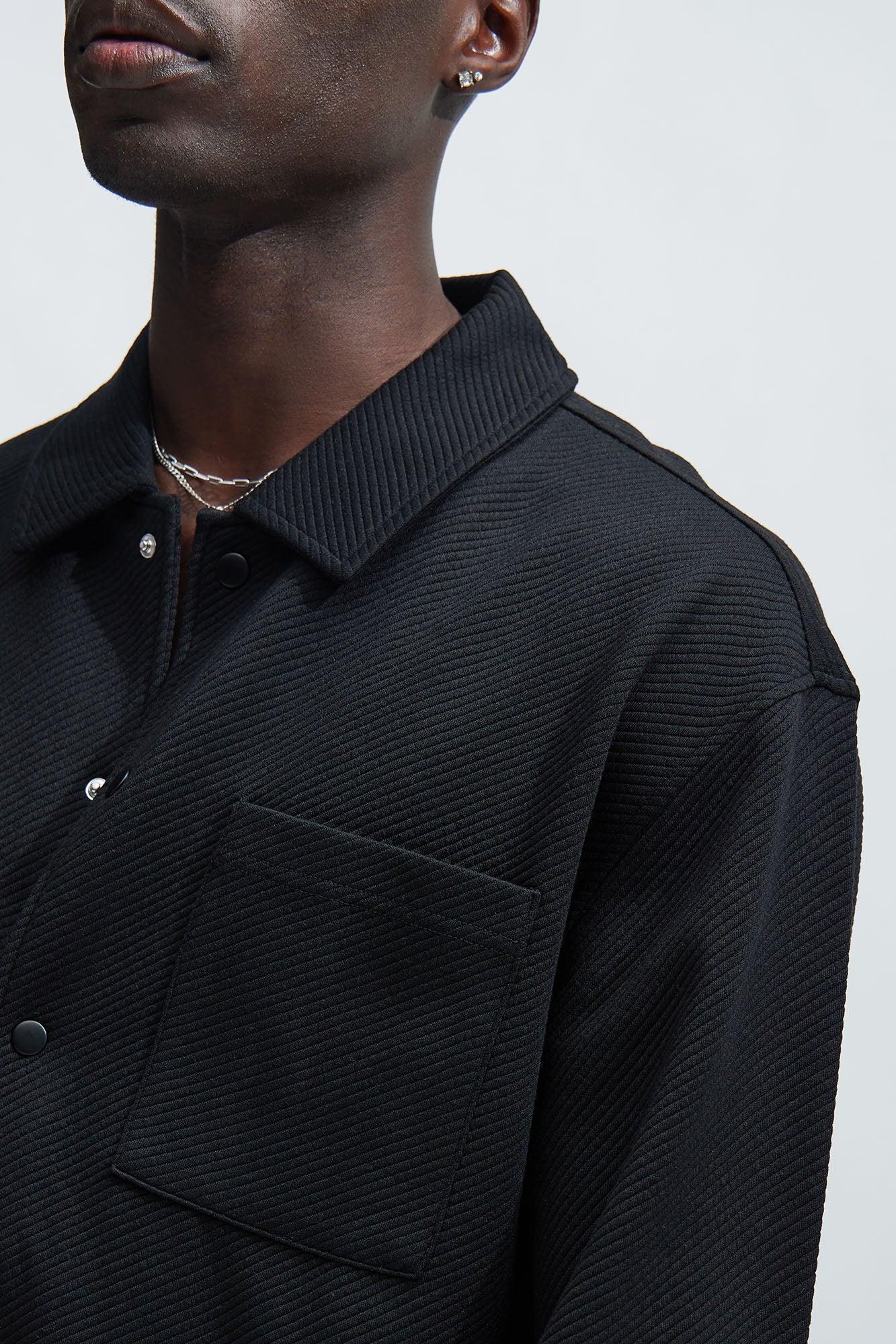 Kina Textured Long Sleeve Shirt - Black Product Image
