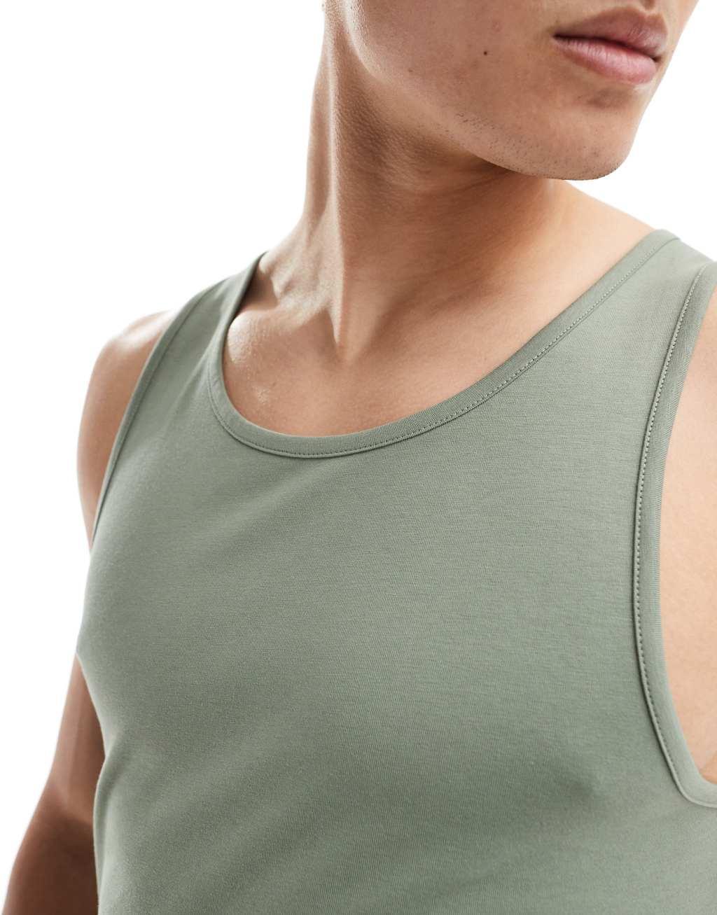 ASOS DESIGN 5 pack muscle fit tank tops in multiple color Product Image